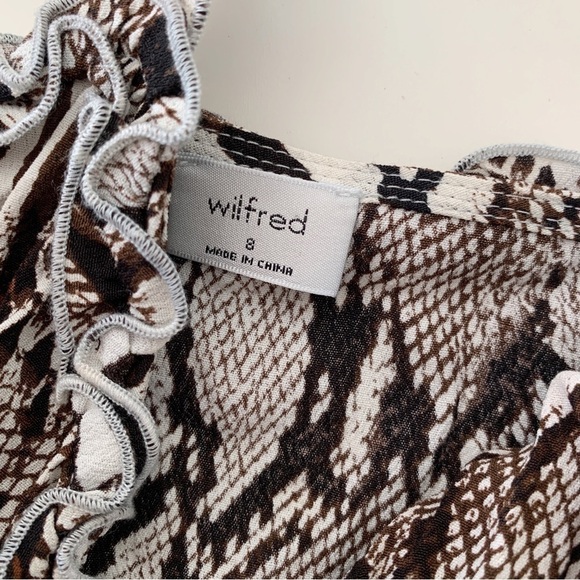 Wilfred Aritzia Heartthrob Animal Print Midi Dress Small - Picture 6 of 10